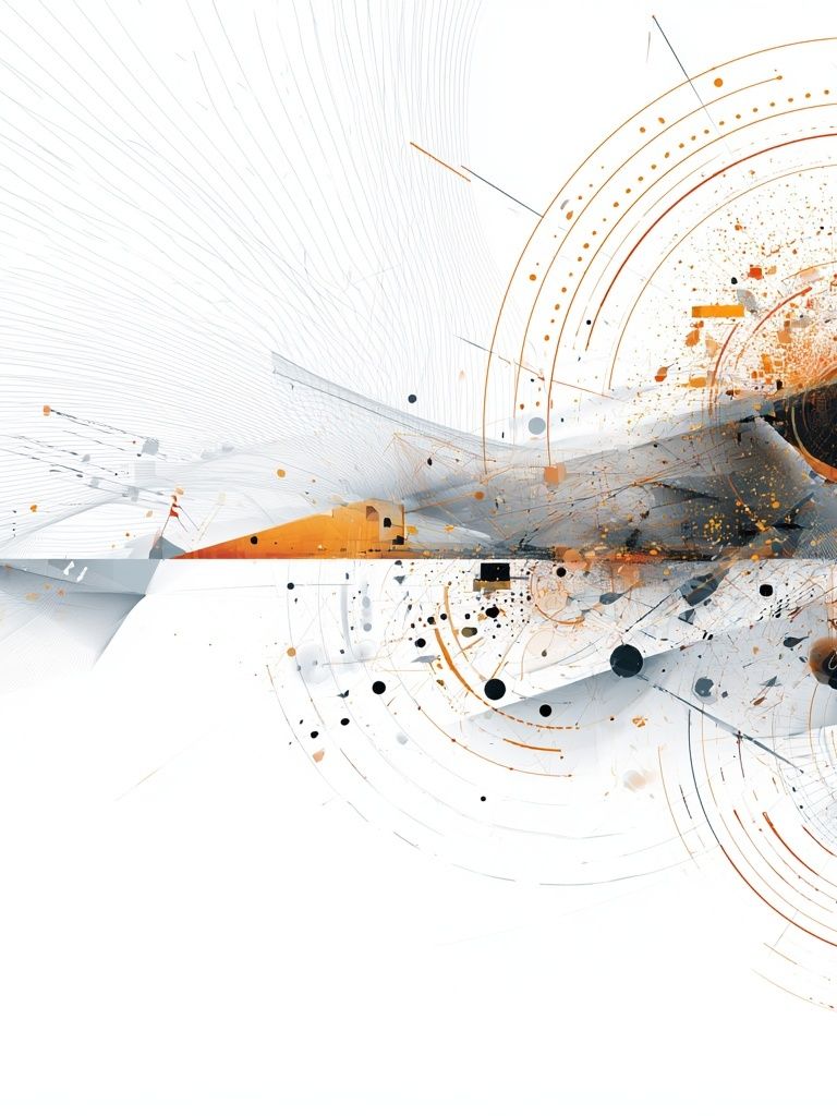 Orange Orbit Abstract Poster. poster detail