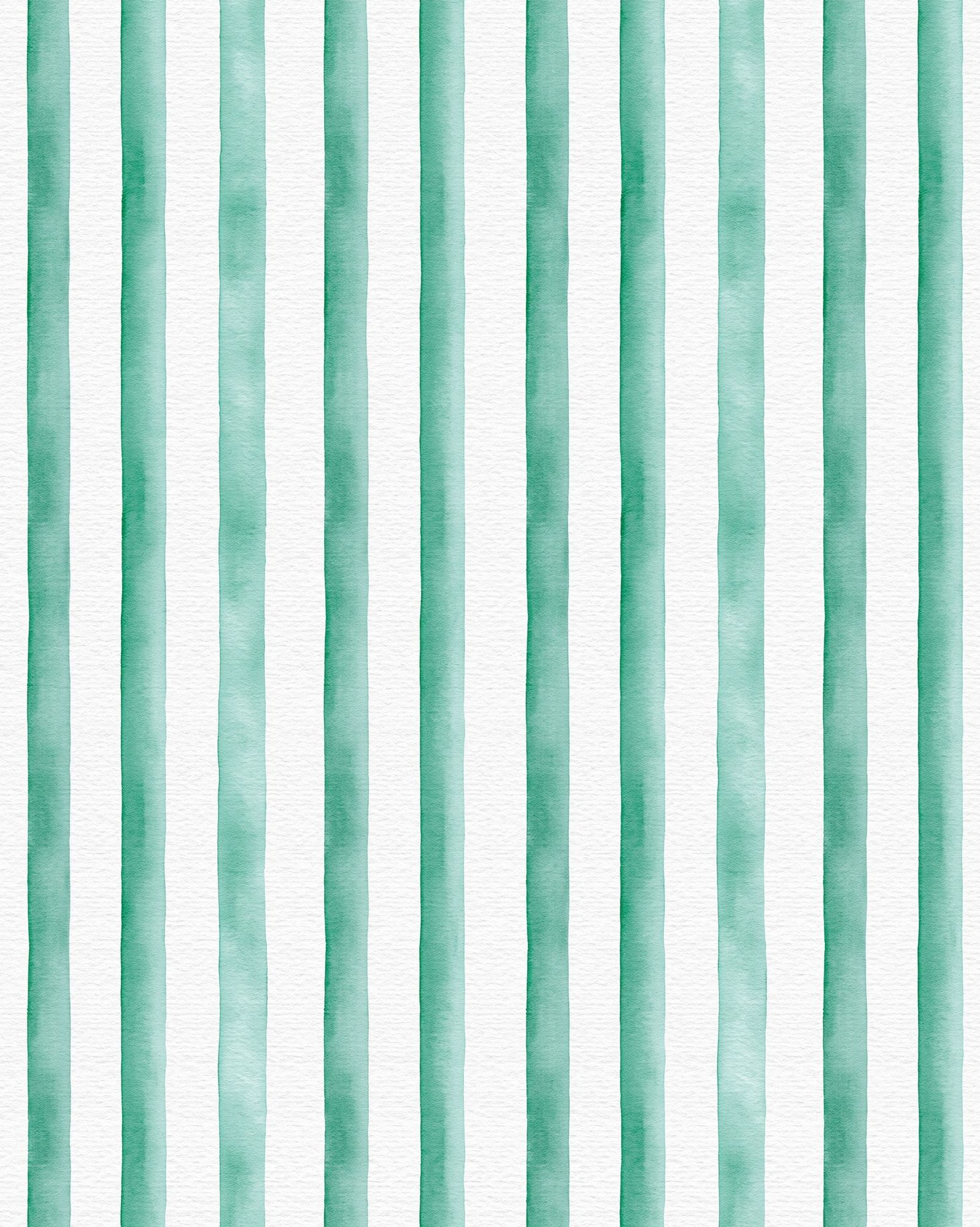 Mint Watercolor Stripes Poster. poster detail