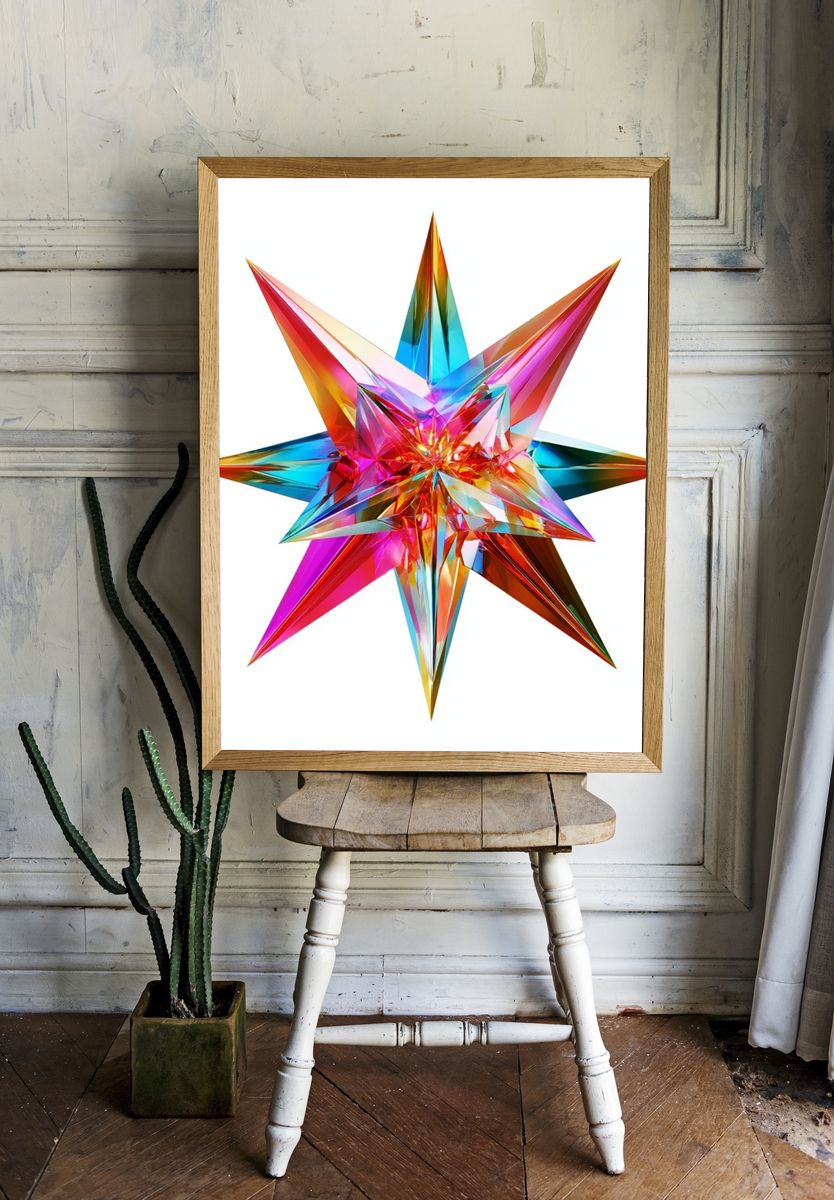 Prismatic Starburst Abstract Poster. — room view 1