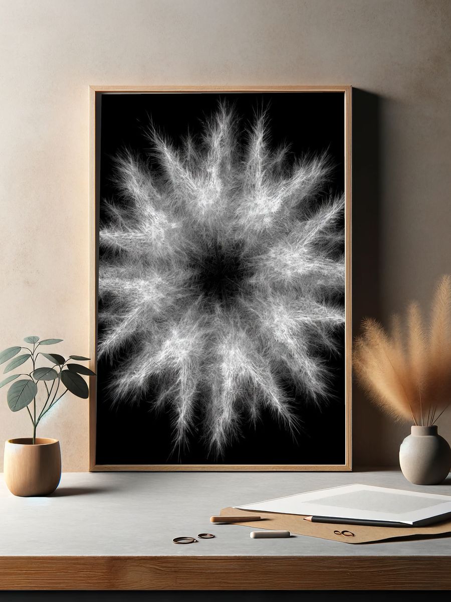 Feather Burst Abstract Print. — room view 2