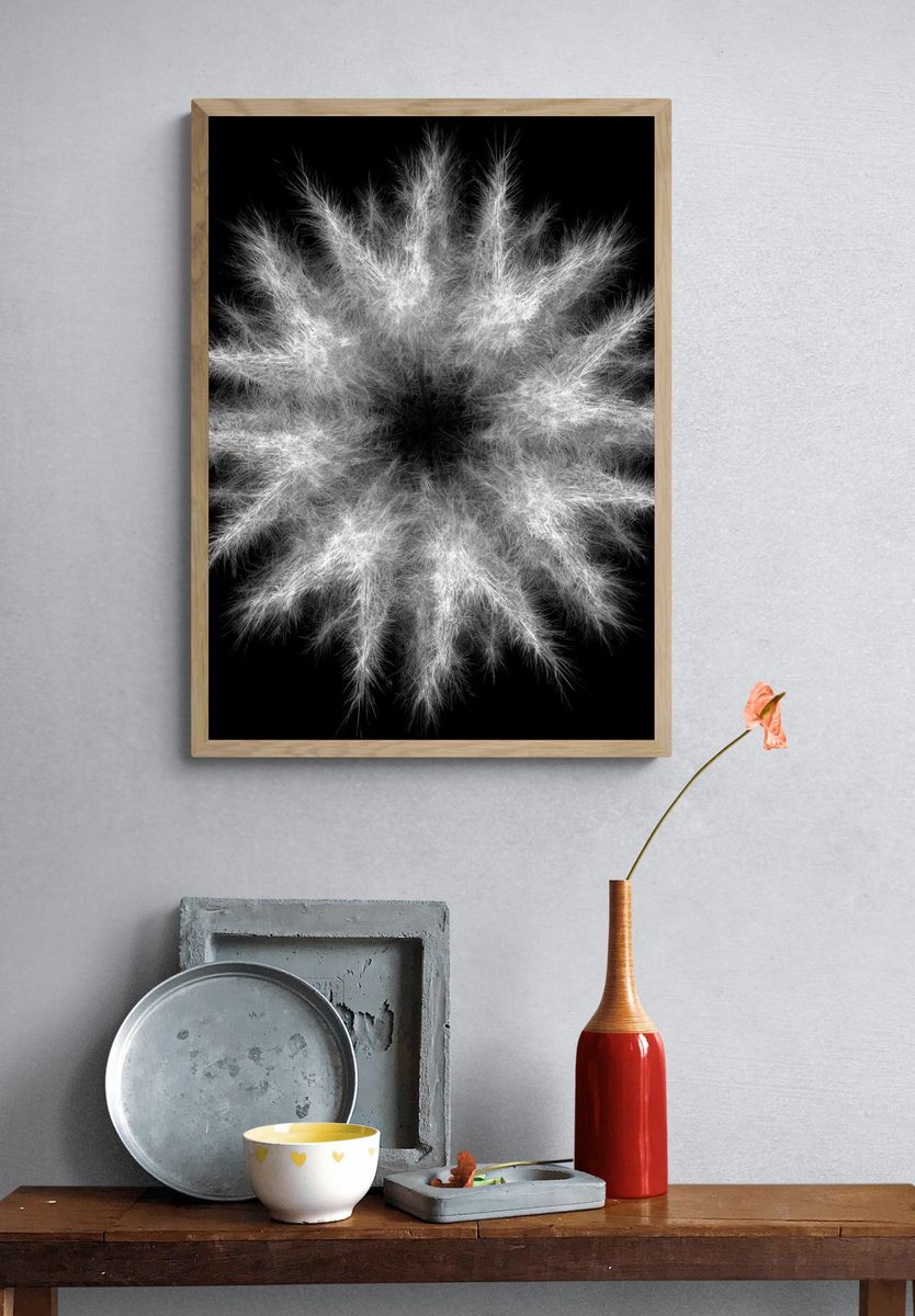 Feather Burst Abstract Print. — room view 3