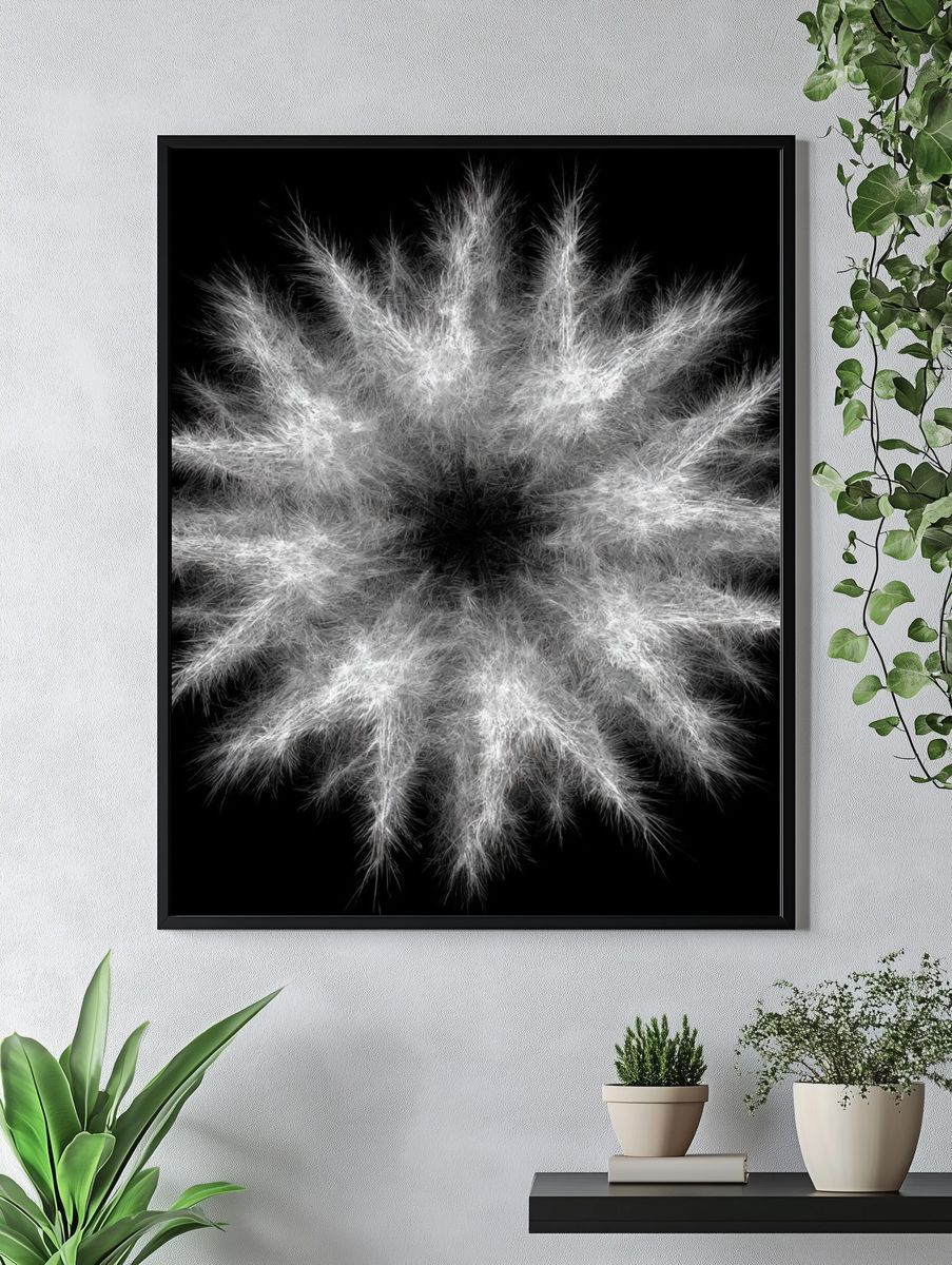 Feather Burst Abstract Print. — room view 4