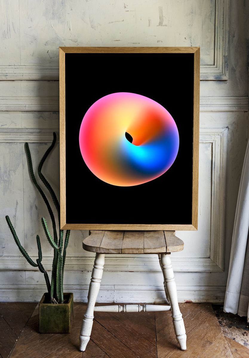 Color Spiral Abstract Poster. — room view 1