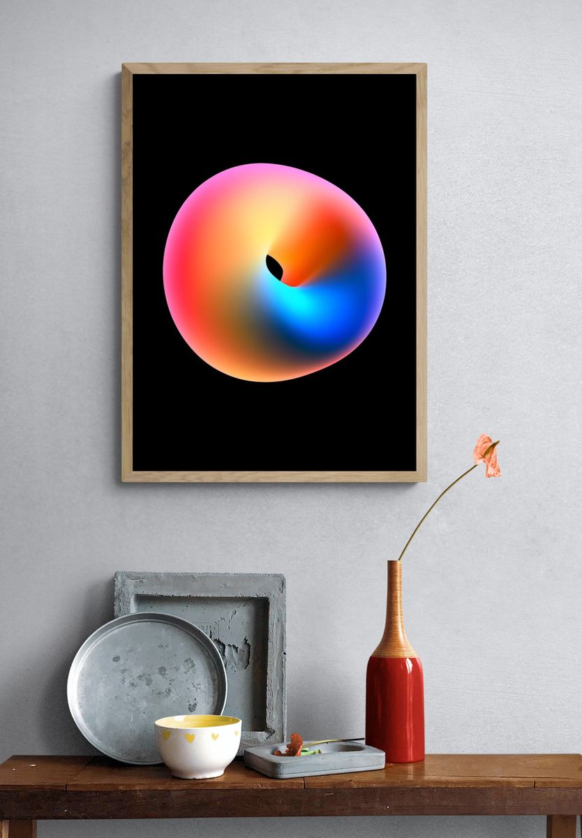 Color Spiral Abstract Poster. — room view 3