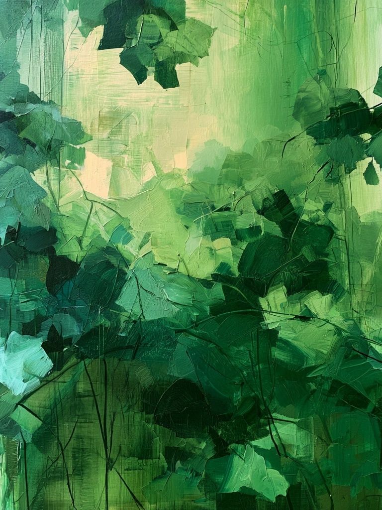 Verdant Canopy Abstract Poster. poster — abstract art