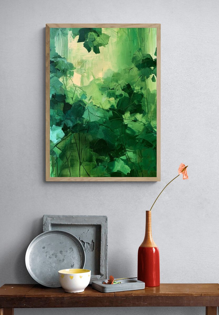 Verdant Canopy Abstract Poster. — room view 3