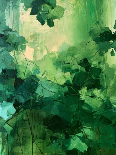 Verdant Canopy Abstract Poster. poster