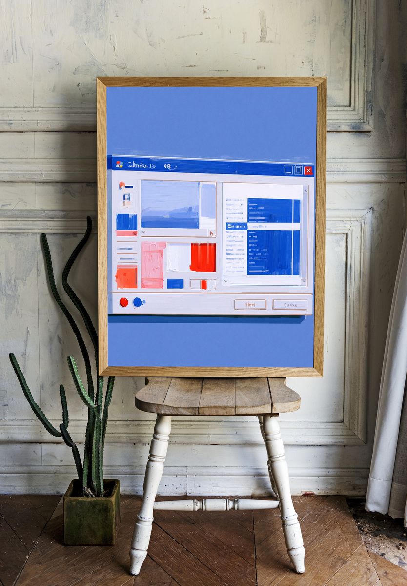 Windows 98 Interface Abstract Poster. — room view 1