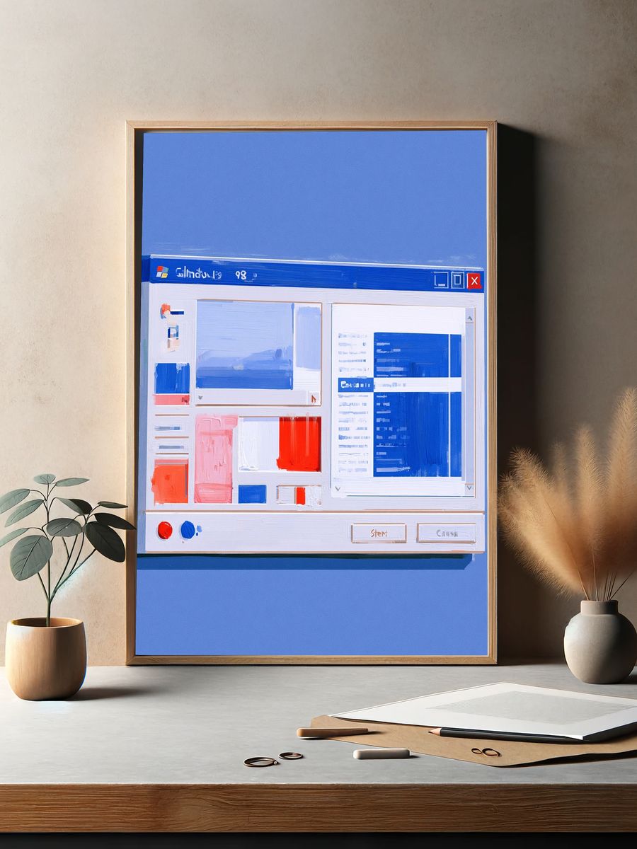 Windows 98 Interface Abstract Poster. — room view 2