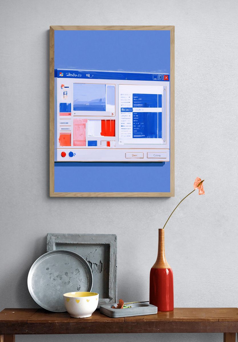 Windows 98 Interface Abstract Poster. — room view 3