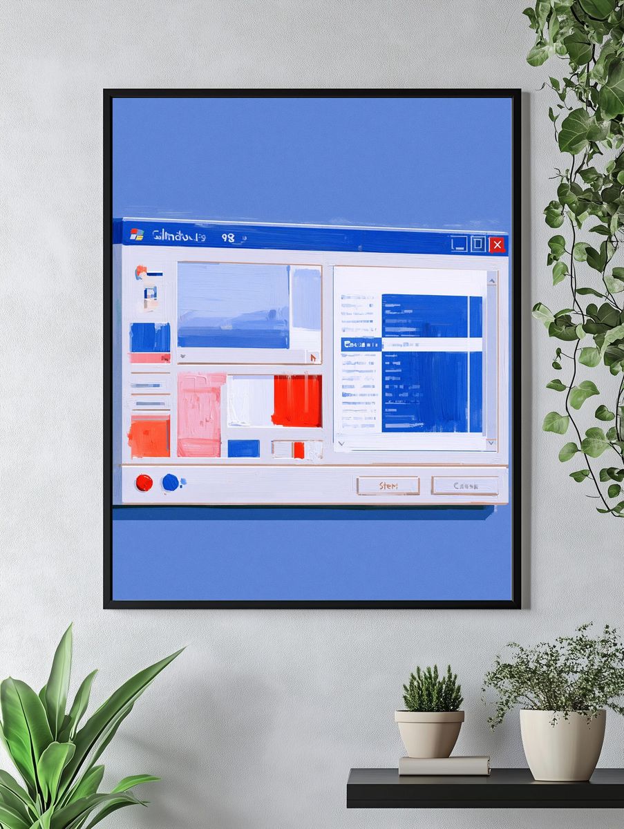 Windows 98 Interface Abstract Poster. — room view 4