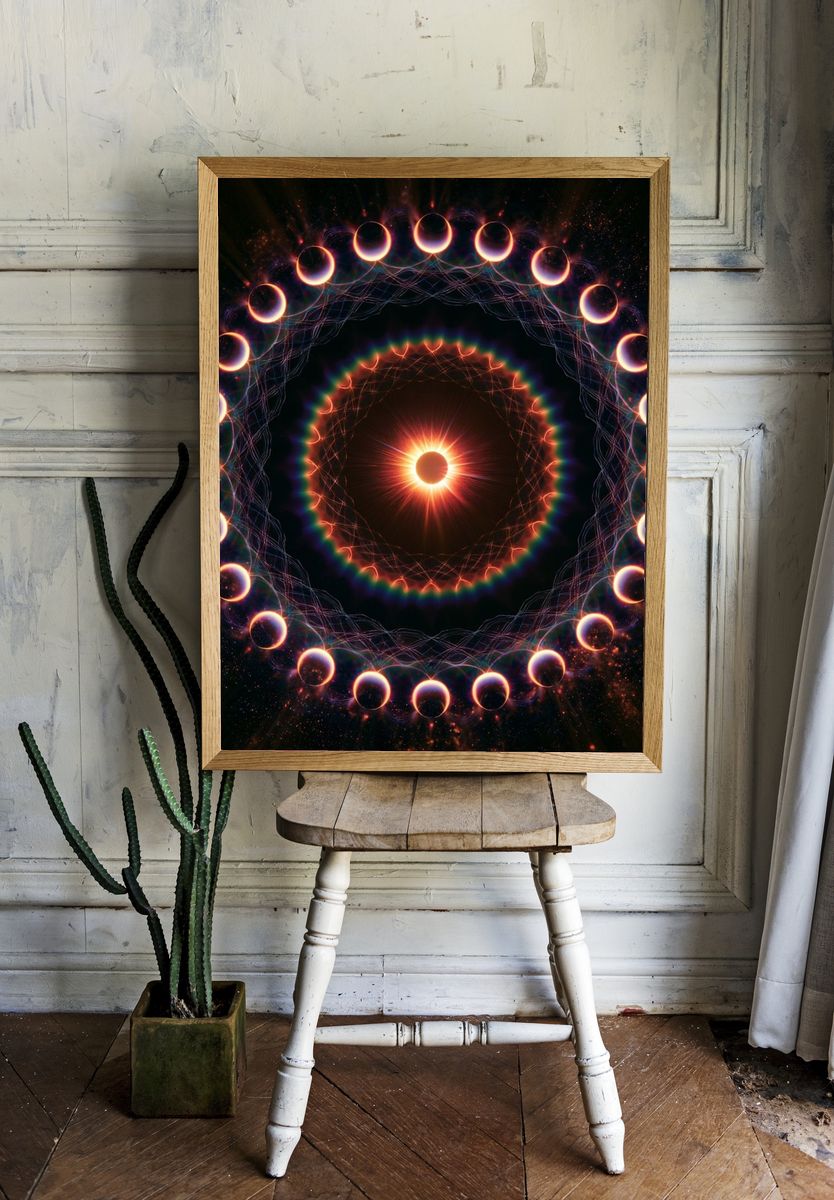 Solar Eclipse Mandala Poster. room preview