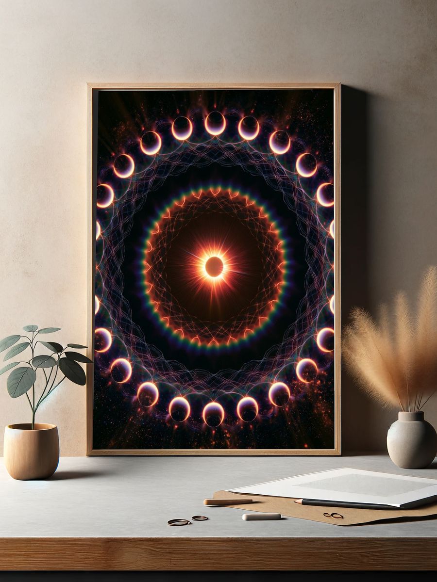 Solar Eclipse Mandala Poster. — room view 2