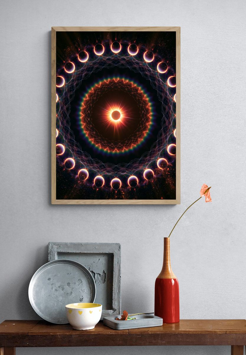 Solar Eclipse Mandala Poster. — room view 3