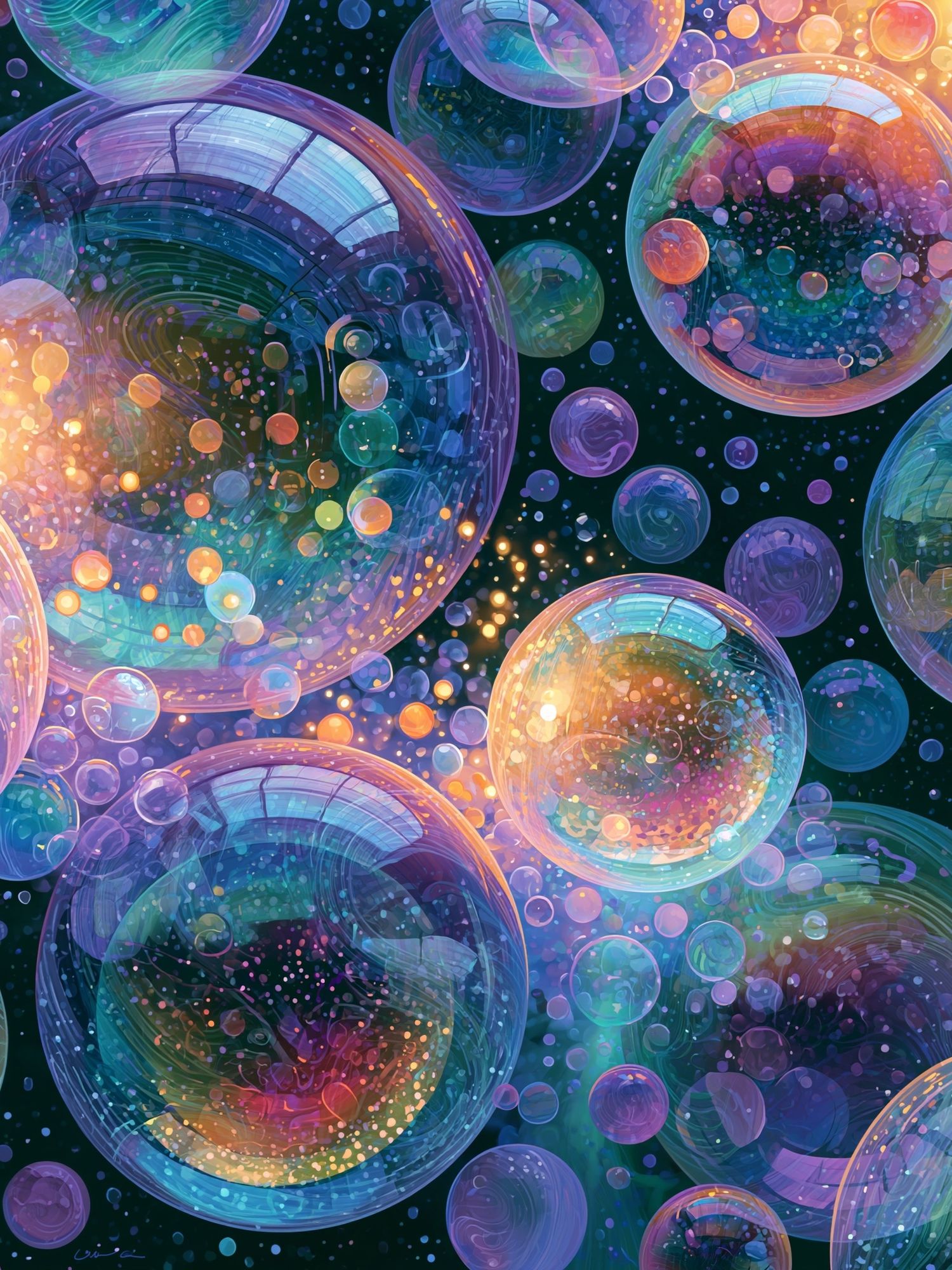 Cosmic Bubbles Abstract Poster. poster — abstract art