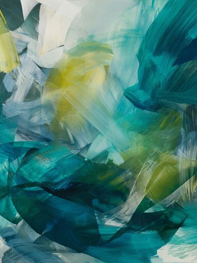 Teal Brushstroke Abstract Poster. poster print