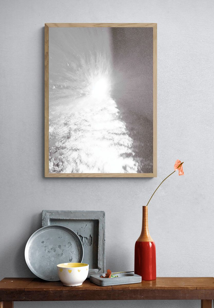 Silver Burst Abstract Print. — room view 3