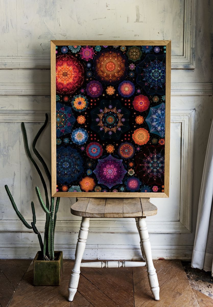 Cosmic Mandala Abstract Poster. — room view 1