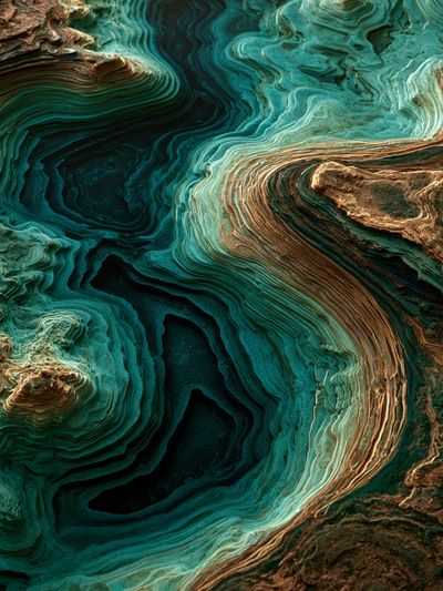 Turquoise Strata Abstract Poster.