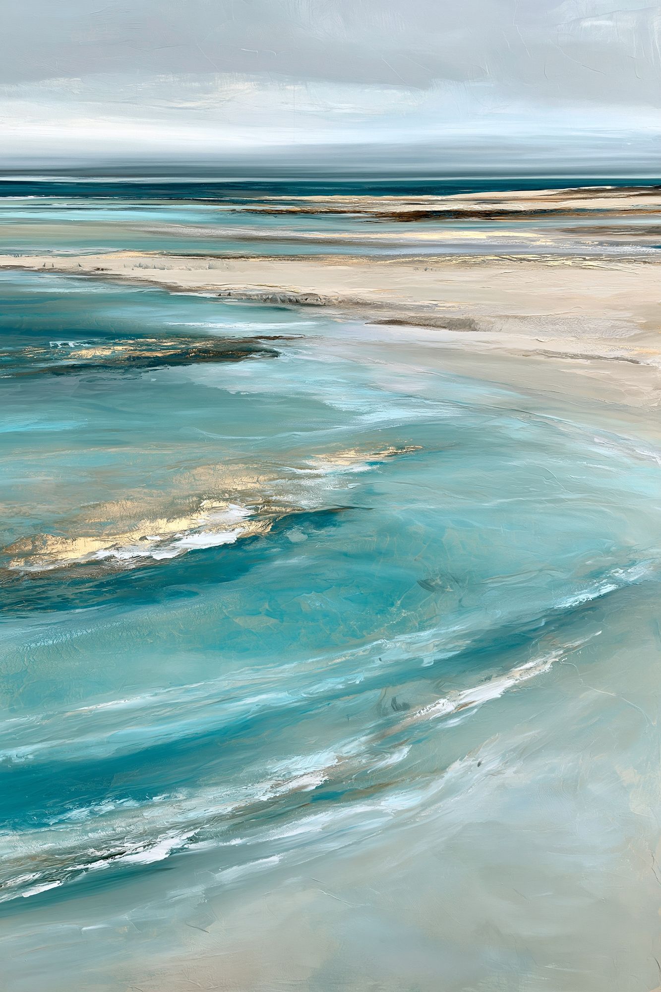 Coastal Horizon Abstract Print. poster — abstract art