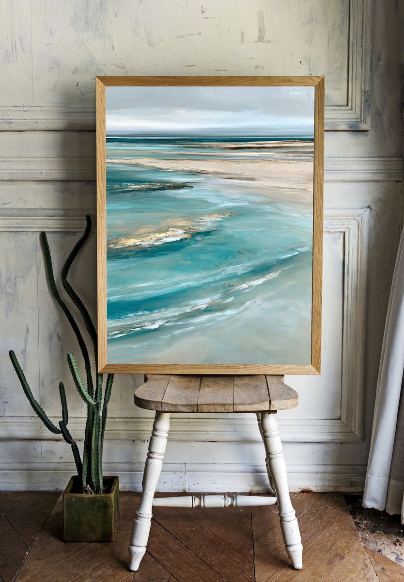 Coastal Horizon Abstract Print. — room view 1