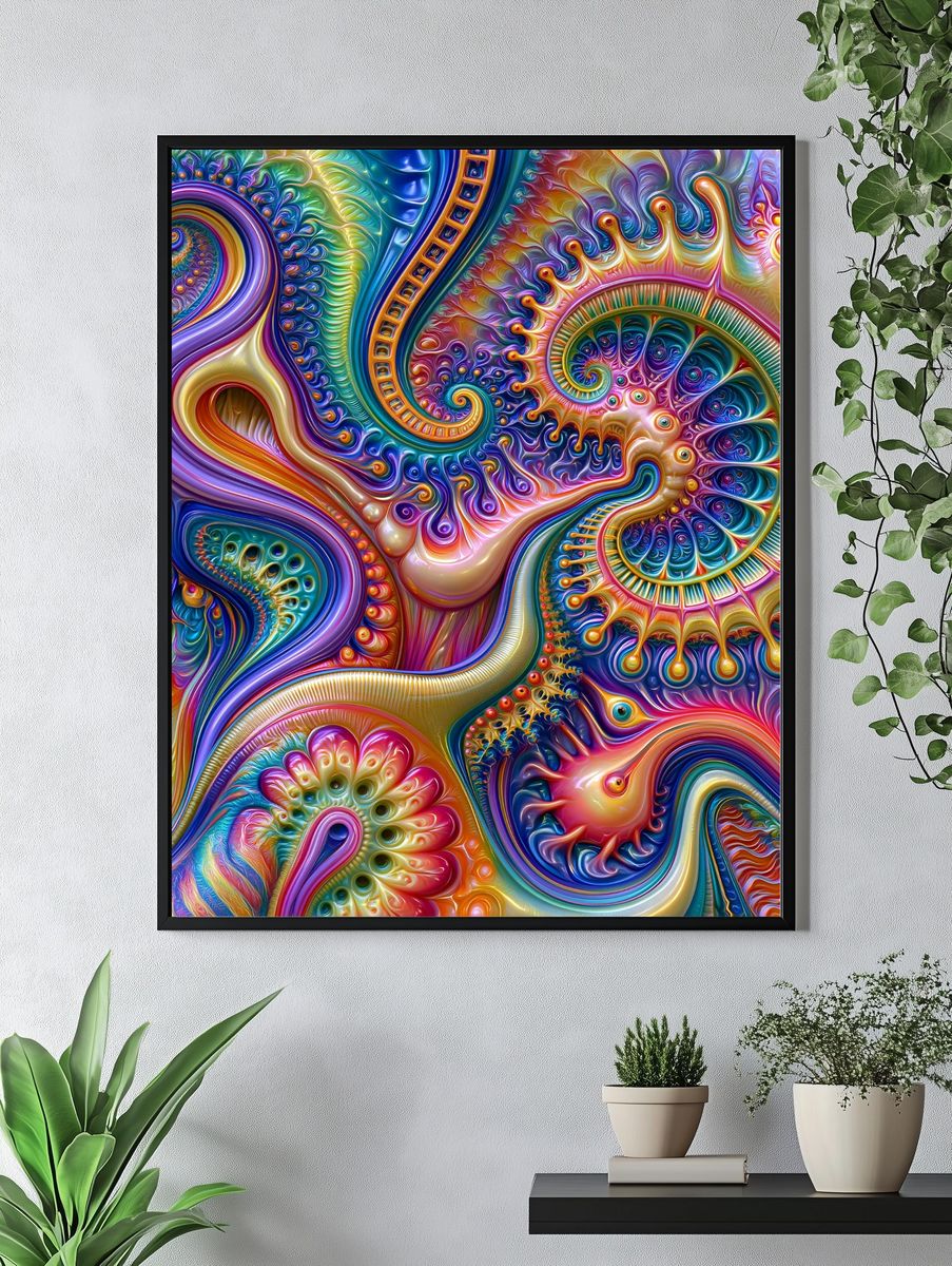 Psychedelic Paisley Abstract Poster. — room view 4