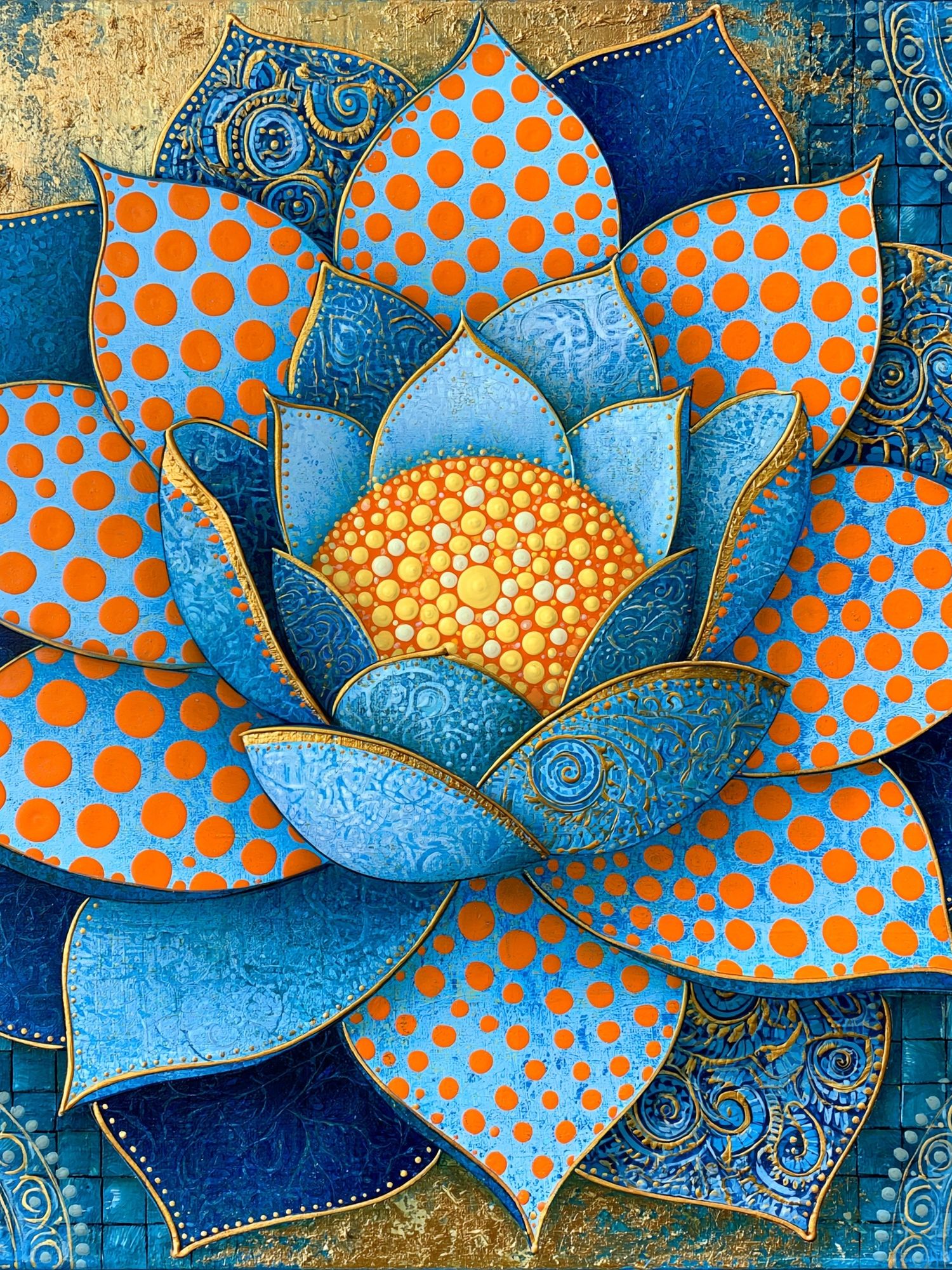 Blue Lotus Floral Abstract Poster. poster — abstract art
