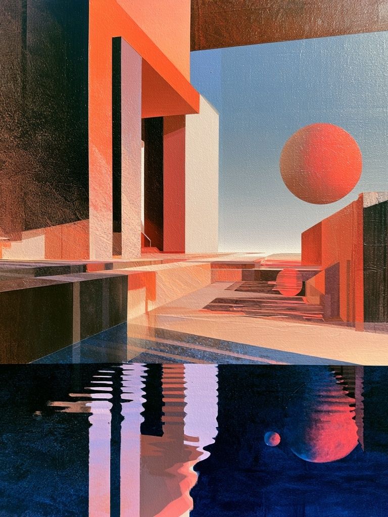 Surreal Geometric Landscape Print. poster — abstract art