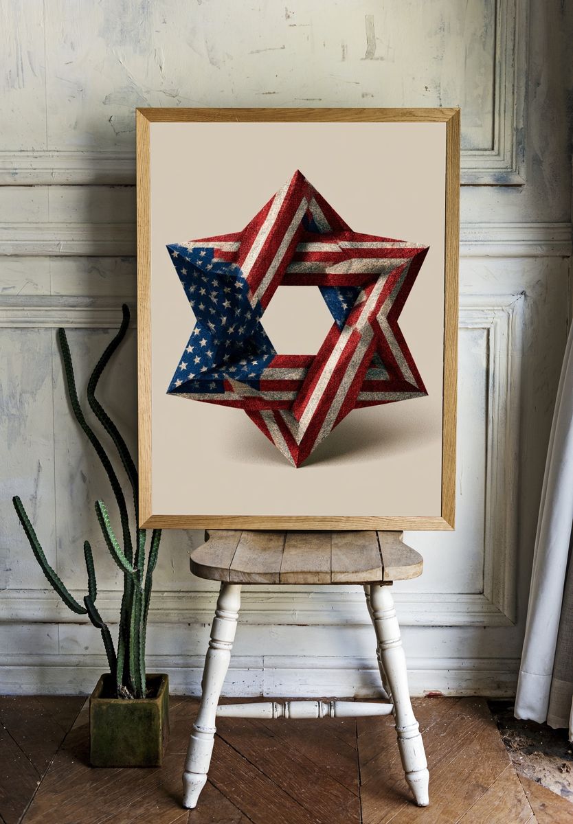 American Flag Star Abstract Poster. — room view 1