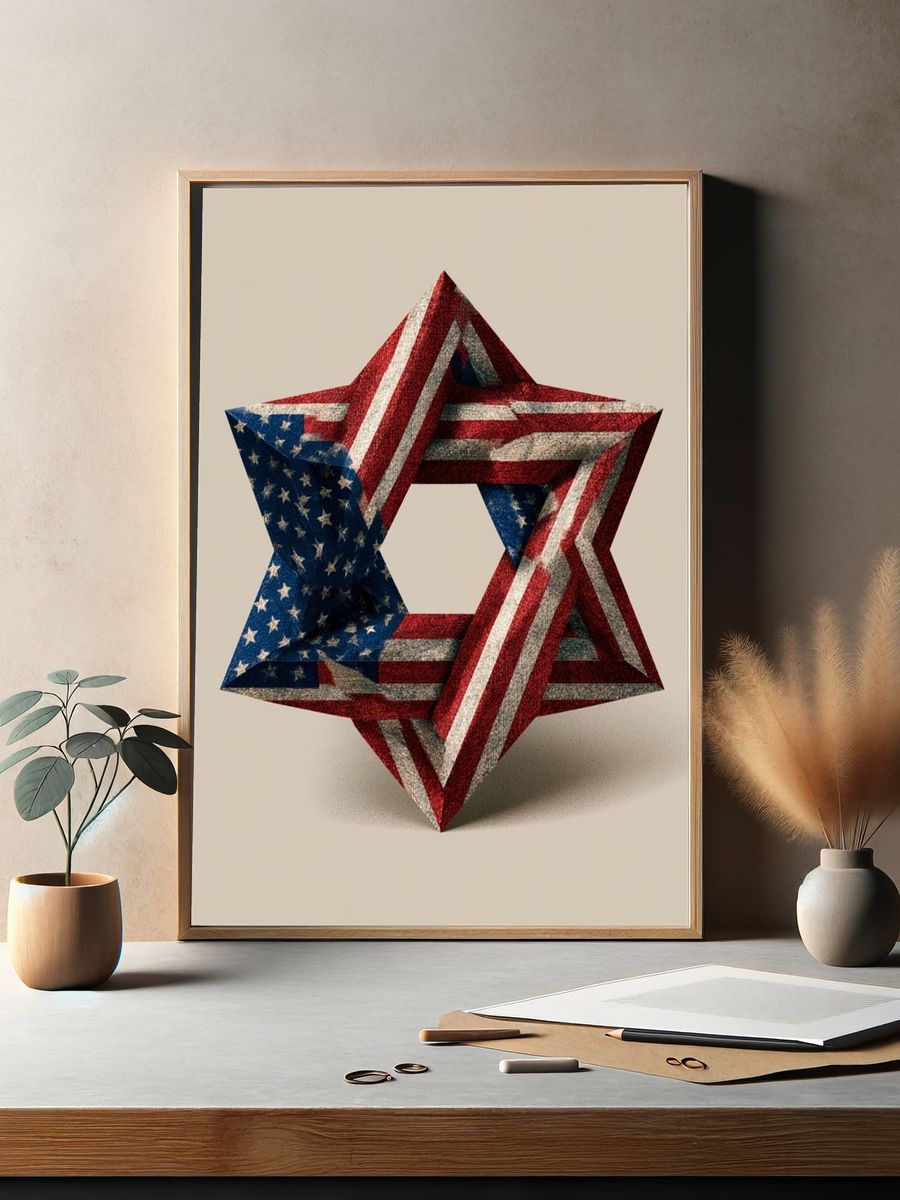 American Flag Star Abstract Poster. — room view 2