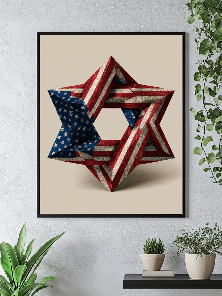 American Flag Star Abstract Poster. — room view 4
