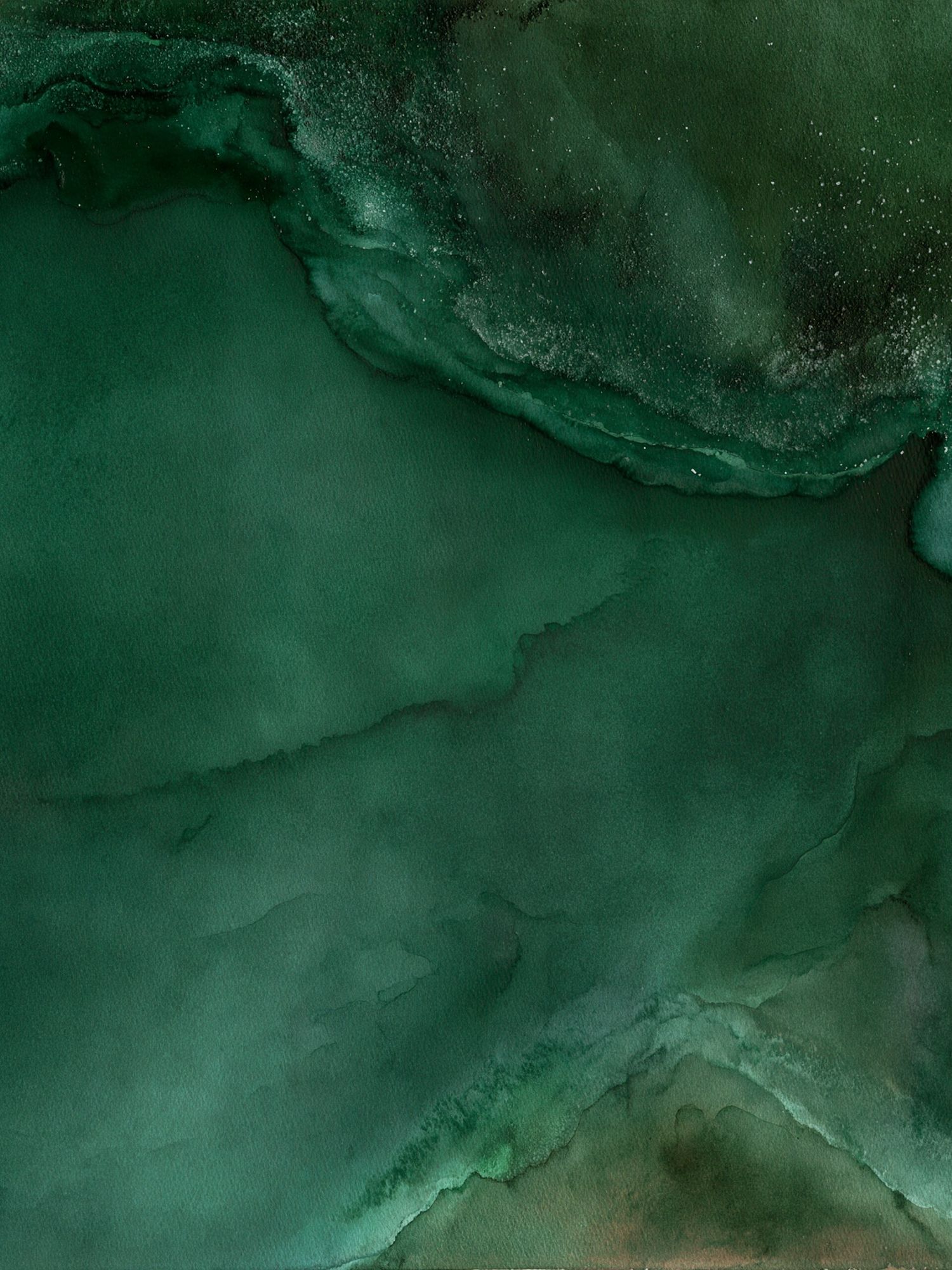 Emerald Ink Wash Abstract Poster. poster — abstract art