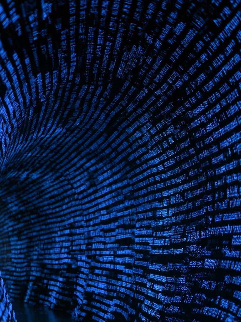 Blue Digital Tunnel Abstract Poster. poster detail