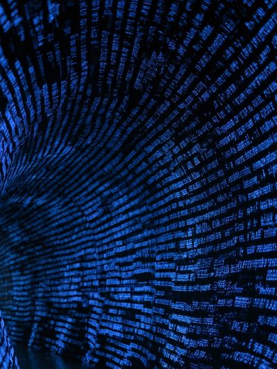 Blue Digital Tunnel Abstract Poster. poster