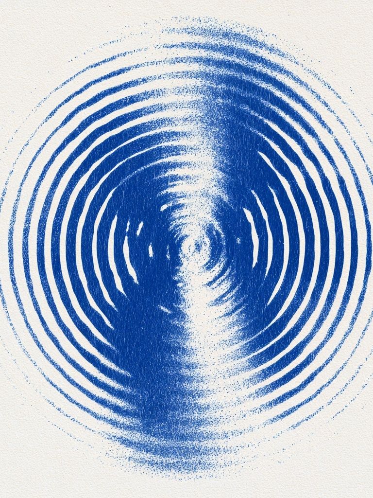 Blue Concentric Ripple Abstract Poster. poster detail