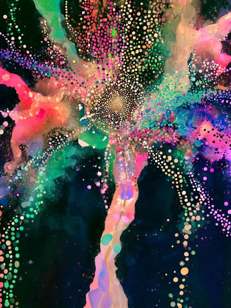 Neon Cosmic Burst Abstract Poster. poster — abstract art