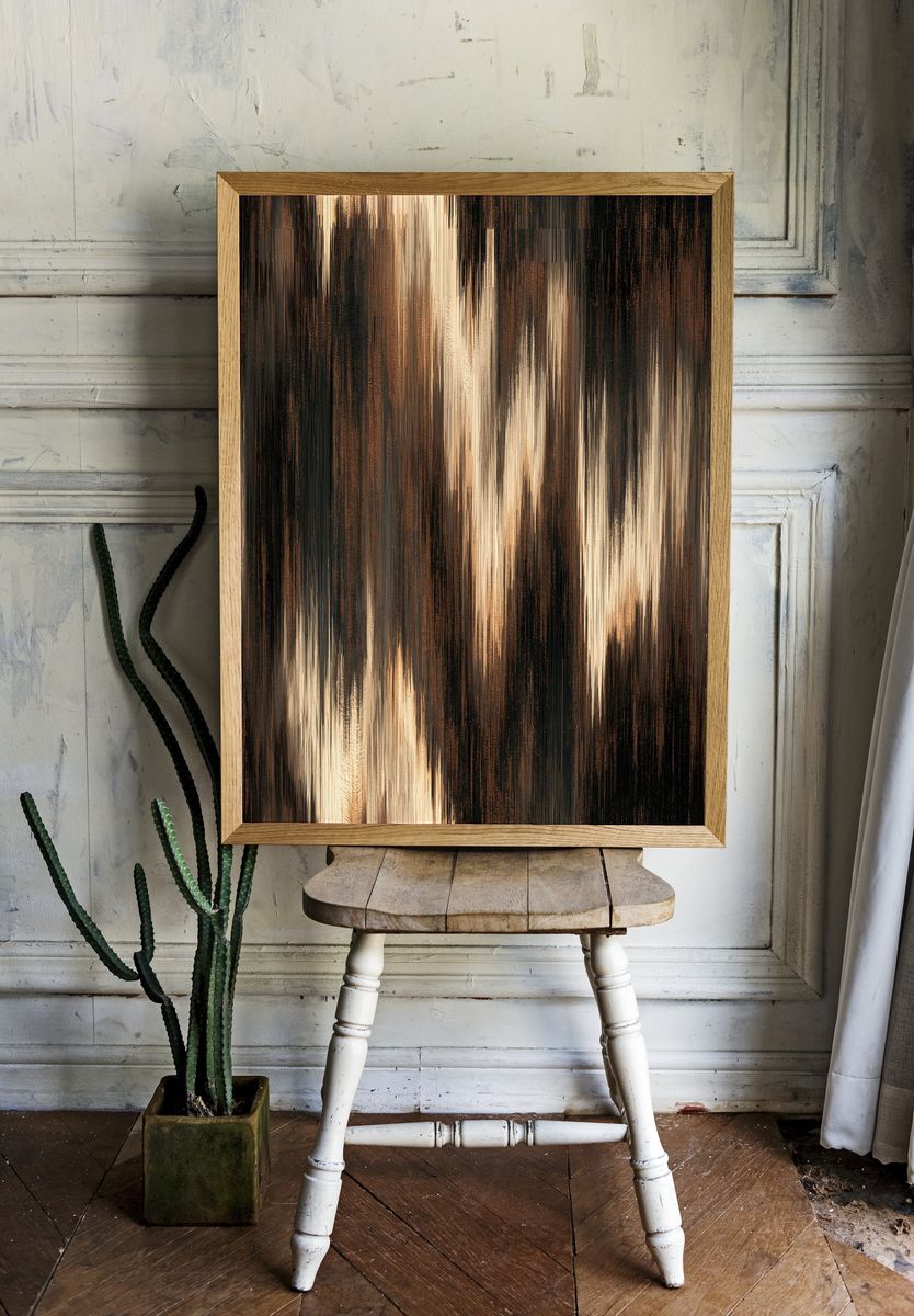 Earth-Tone Abstract Streaks Poster. — room view 1