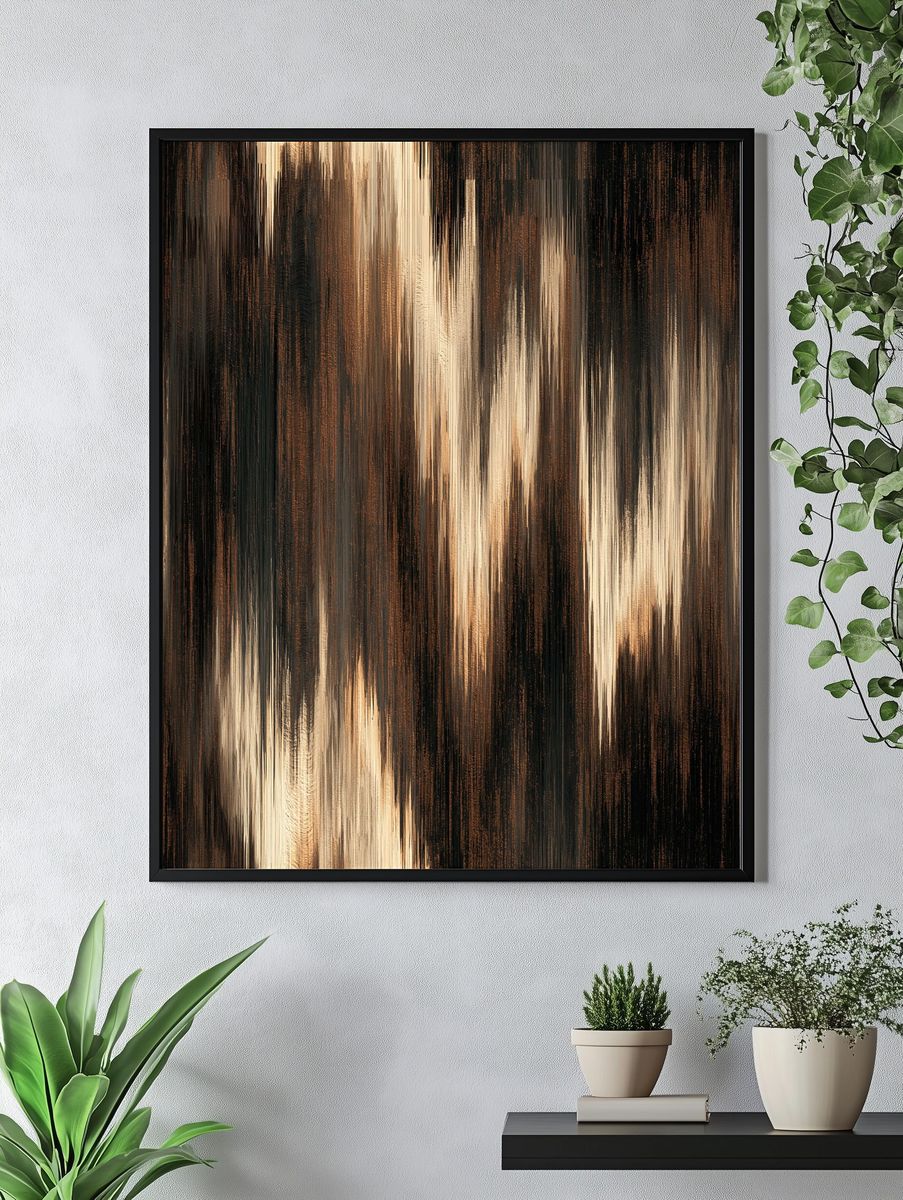 Earth-Tone Abstract Streaks Poster. — room view 4