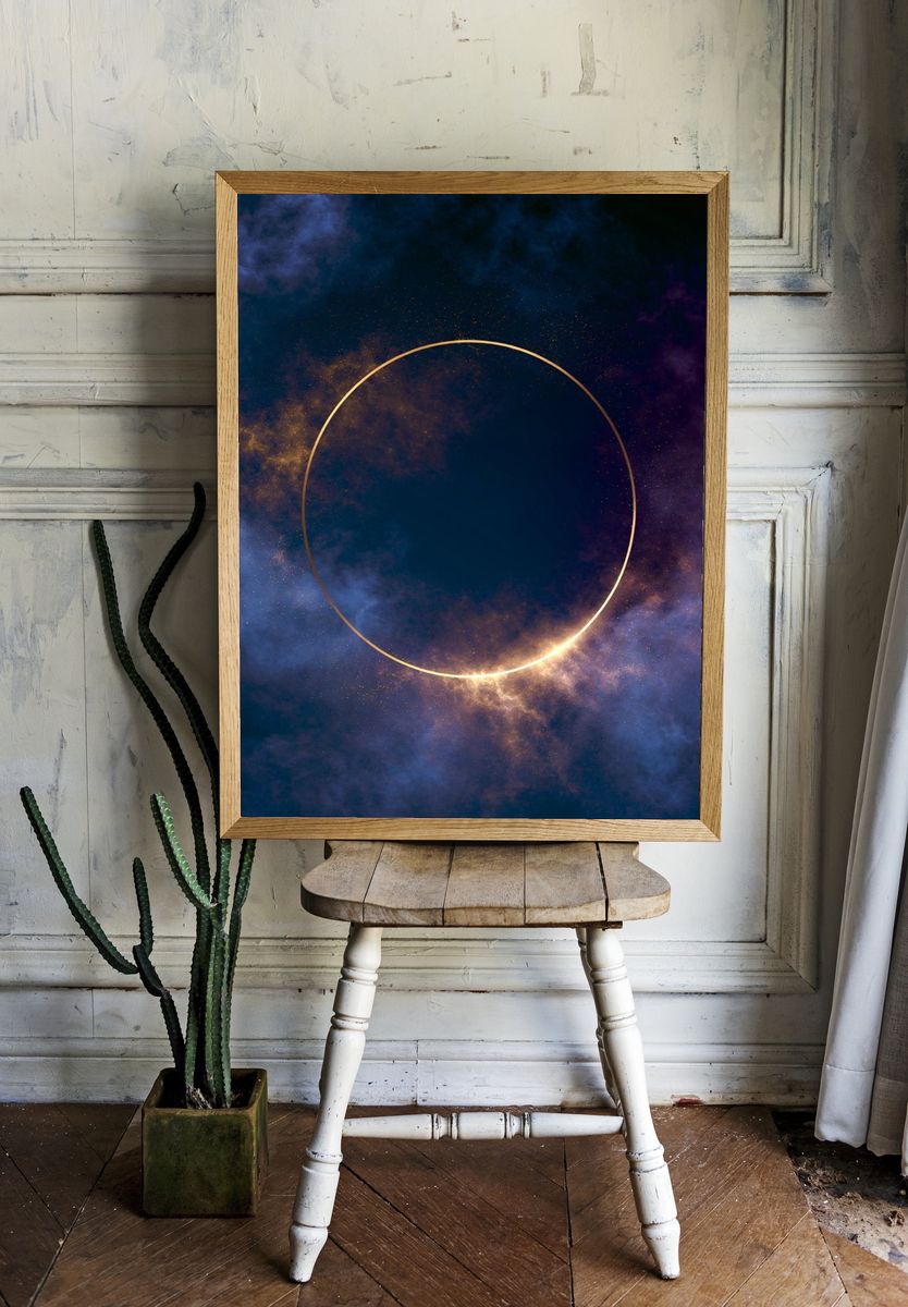 Celestial Eclipse Abstract Poster. room preview