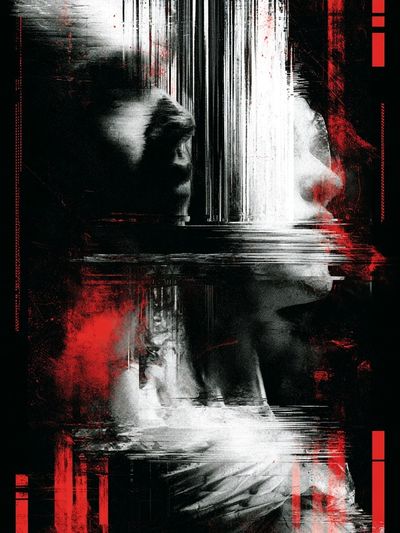 Glitch Noir Abstract Poster.