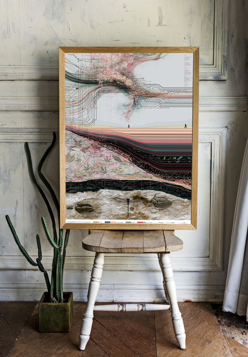 Surreal Circuit Landscape Poster. room preview