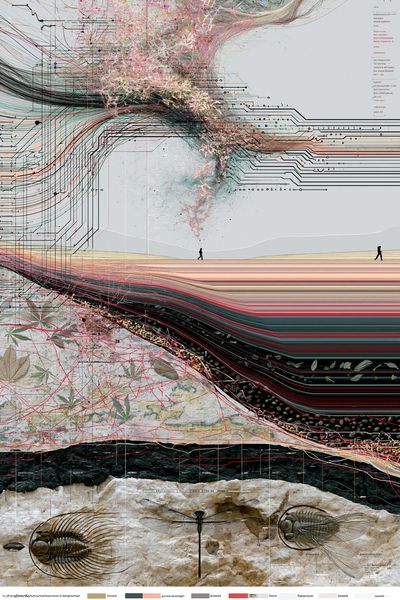 Surreal Circuit Landscape Poster. poster print