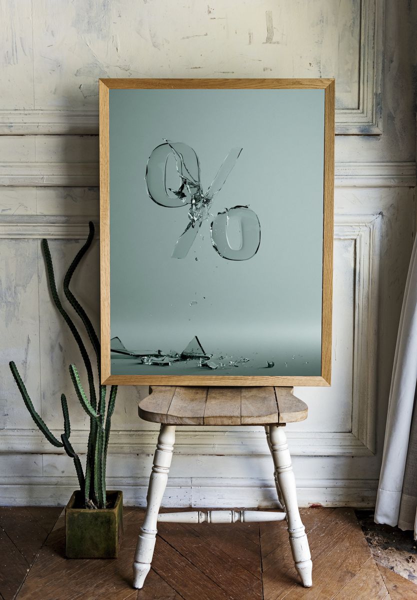 Shattered Glass Abstract Poster. room preview