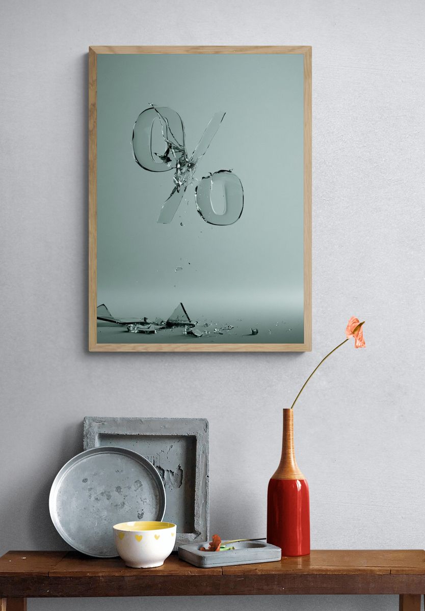 Shattered Glass Abstract Poster. — room view 3
