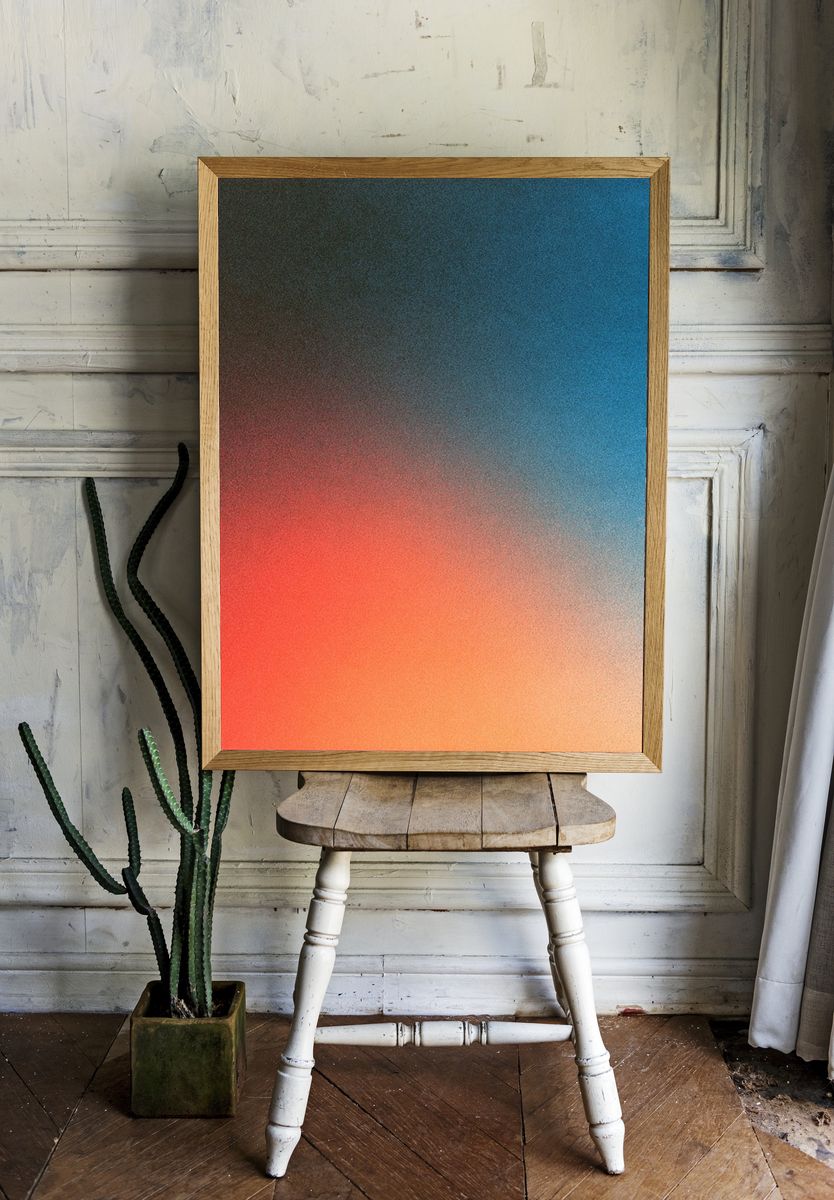 Sunset Gradient Abstract Poster. room preview