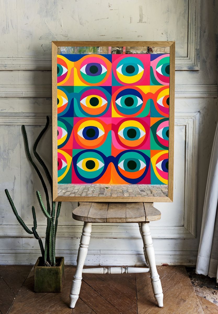 Colorful Eyes Abstract Poster. — room view 1