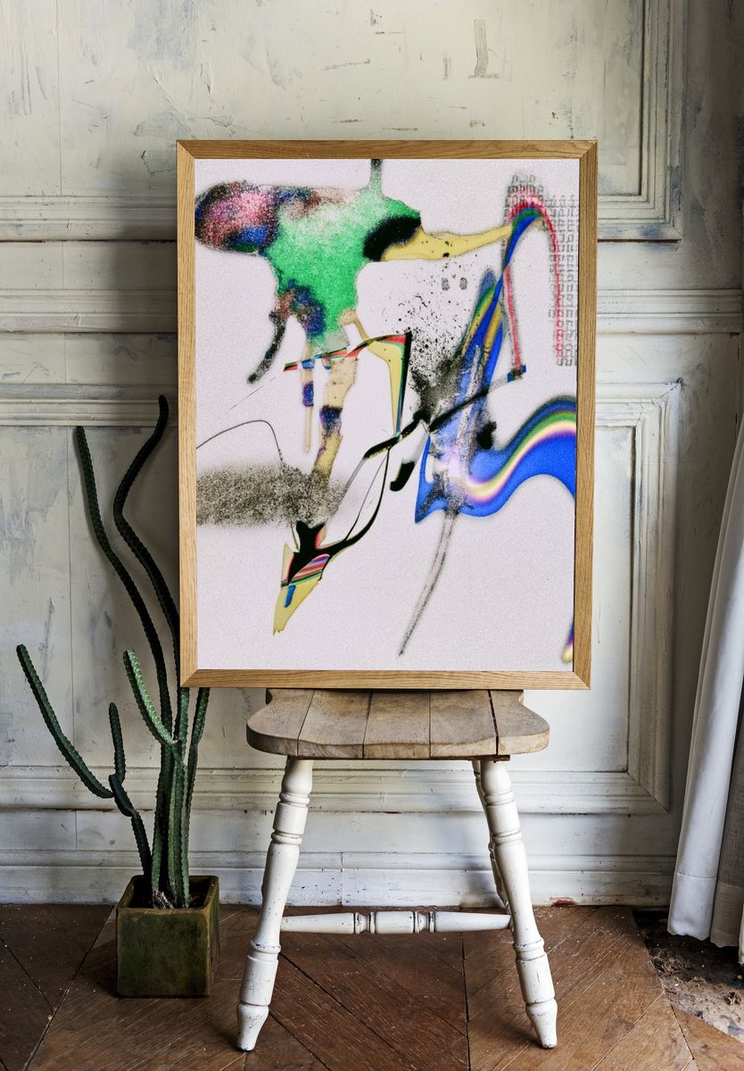 Chromatic Glitch Abstract Poster. — room view 1