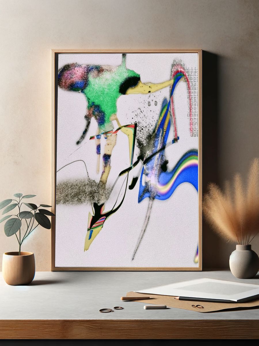 Chromatic Glitch Abstract Poster. — room view 2