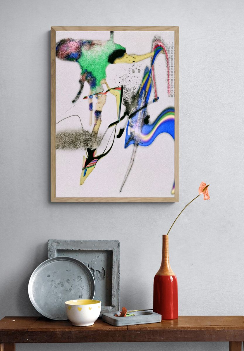 Chromatic Glitch Abstract Poster. — room view 3