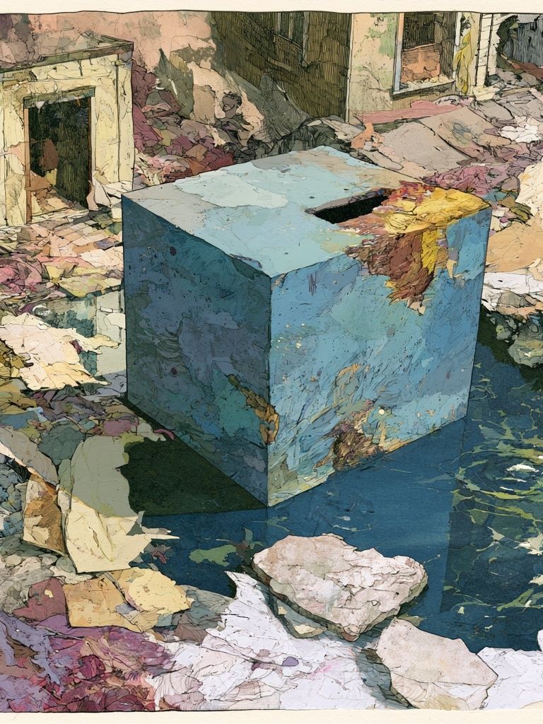 Abstract Cubic Ruins Poster. poster — abstract art